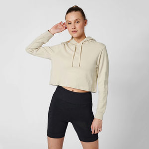 High Quality Custom Cropped Pullover Hoodie for Women Oversized Winter Knitted Design Plus Size Blank 100% Cotton hoodie - Product Image 3