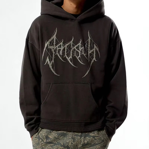 Sudadera con capucha de lavado ácido con logotipo personalizado | Sudaderas con capucha de calle vintage de gran tamaño al por mayor | Proveedor de sudaderas con logotipo personalizado - Product Image 1