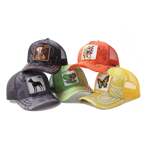 Gorras de camionero con parche bordado de animales totalmente personalizadas, Gorras de camionero deportivas de malla de 5 paneles para exteriores para adultos - Product Image 4