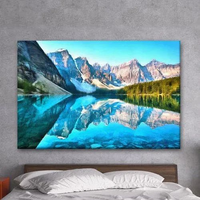 Peinture sur toile suspendue enduite UV Art mural de paysage moderne avec réflexion unique, parfaite pour la décoration de salon, de bureau à domicile