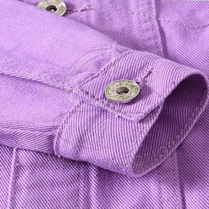 Chaqueta Vaquera Delgada Morada de Alta Calidad para Hombre, Personalizada, con Botones, Informal, para Invierno, Transpirable, de Secado Rápido, con Tela de Lujo - Product Image 6