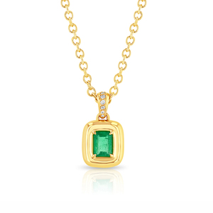 Collar <span class=keywords><strong>de</strong></span> Plata <span class=keywords><strong>de</strong></span> Ley 925 Chapado en <span class=keywords><strong>Oro</strong></span> <span class=keywords><strong>de</strong></span> 18K con Colgante Elegante Minimalista <span class=keywords><strong>de</strong></span> Esmeralda Redonda Ovalada y Circonita Cúbica, Joyería <span class=keywords><strong>de</strong></span> Moda al por Mayor - Product Image 4