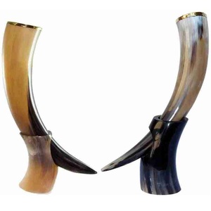 Customized Viking Carving Buffalo Tankard Handcrafted Natural Agate Drinking Horn Animal Style <b>Beer</b> Decoration - Product Image 3