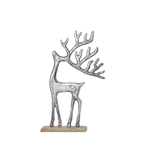 Conjunto de escultura de Reno abstracto plateado de estilo nórdico moderno, figuritas de ciervo de aluminio fundido para decoración de vacaciones en casa, artesanías de Metal - Product Image 4