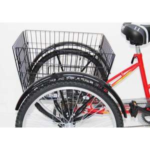 Vélo cargo électrique à trois roues Dorello Bisiklet 1234 rouge avec panier en aluminium, 18 vitesses, roue de 16 pouces, capacité de charge de 100 kg - Product Image 3
