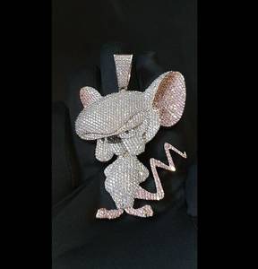 จี้ห้อยคอรูปตัวการ์ตูน 3 มิติ ชุบทองคำสีโรสโกลด์ ประดับเพชรโมอิสซาไนต์ VVS เต็มชิ้น สไตล์ฮิปฮอป สำหรับงานปาร์ตี้ - Product Image 4