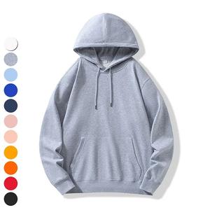 Sudadera con capucha de algodón para hombre, sudadera básica ajustada OEM con logotipo bordado personalizado, bolsillo de canguro y Capucha ajustable - Product Image 5