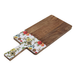 Plato Rectangular de Madera de Acacia con Mango con Bandeja Multiusos de Tres Tazones para Servir - Product Image 6