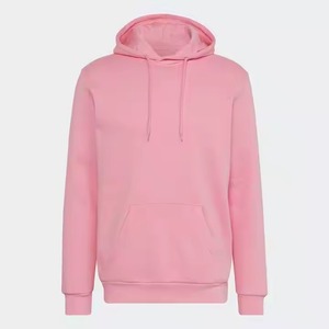Coupe régulière poids lourd 70% coton 30% polyester recyclé polaire Essentials trèfle sécurité rose hommes pull à capuche - Product Image 4