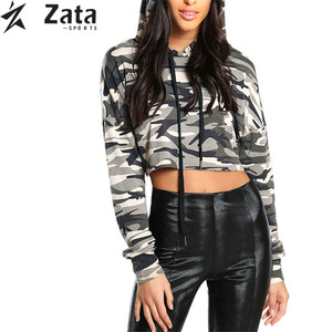 New Style Women's Autumn Casual Knitted Hooded Crop Hoodie 100% Cotton Anti-Pilling Eco-Friendly Custom Front Logo Streetwear - Product Image 1