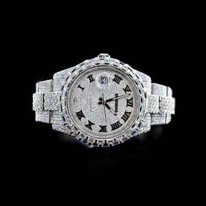 Reloj Moissanite Iced de estilo moderno para hombre, correa de acero inoxidable de diseño de lujo, esfera analógica de 41mm, producto de Nueva Era, precios bajos, India - Product Image 1