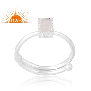 Anillo de piedras preciosas de Luna arcoíris Natural de Plata de Ley 925, joyería personalizada para mujer, regalo para ella - Product Image 1
