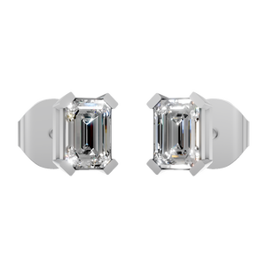 ต่างหูเพชรโมอิสซาไนต์ทรงเหลี่ยมมรกต คุณภาพ D VVS ทองคำแท้ 14k น้ำหนัก 1 กะรัต ขายส่งจากโรงงาน - เครื่องประดับของขวัญงานแต่งงานสุดอินเทรนด์ - Product Image 1