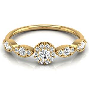 CVD HPHT Lab Grown Diamonds Anillo de compromiso de oro sólido para mujeres Rose Gold Plated Jewelry Design Alibaba Trending Deal 2025 - Product Image 1
