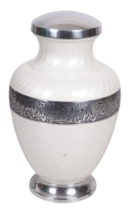 Urne blanche faite à la main blanche brillante Top vente classique urne de crémation de haute qualité fournitures funéraires pour les cendres adultes finies - Product Image 5