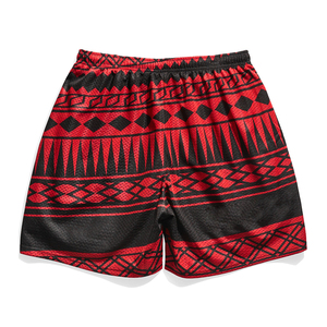 Wholesale Summer Fashion Printing Sublimated Breathable Quick Dry 100% Polyester Mesh Shorts High Street Style <b>Elastic</b> Men - Product Image 2