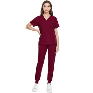 Conjunto de uniforme de Enfermería de dos piezas para mujer, pantalones de LICRA elásticos, traje de uniforme recto hecho de punto para Hospital - Product Image 4