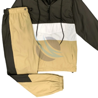Ensemble de survêtement 2 pièces pour homme, coupe-vent à capuche élégant pour l'hiver, grande taille, imprimé, écologique et léger