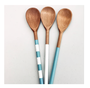 Cuillère en bois Cuillère imprimée en bois naturel et émail écologique Ensemble de couverts personnalisés Logo personnalisé Meilleure qualité - Product Image 1