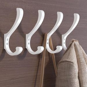 Large <b>Wall</b>-Mounted Chrome Coat <b>Hooks</b> Durable Aluminium Metal Coat Hanger for Clothing <b>Keys</b> Bags Hats-for Office Use - Product Image 1
