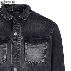 Veste en jean pour homme en gros personnalisable, de haute qualité, respirante et à séchage rapide, logo frontal, veste décontractée, taille/couleur personnalisable - Product Image 4