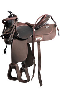 Selle synthétique légère faite à la main de style occidental classique en cuir synthétique de cheval Cordura pour le baril Racing Trail Riding - Product Image 5