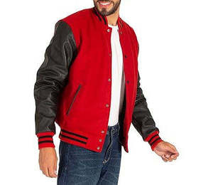 Chaqueta Universitaria de Lana con Mangas de Cuero para Hombre, Uniforme de Fábrica, Fabricación Profesional, Chaqueta de Béisbol Universitaria para Hombre - Product Image 5