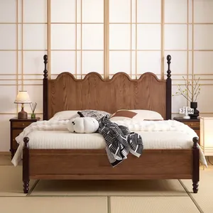 โครงเตียงไม้แอชเนื้อแข็งแบบมินิมอล ไม่ต้องใช้ฐานรองเตียง - Product Image 3