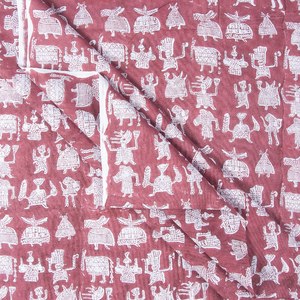 Bandana en coton 100% personnalisable, impression florale en bloc, 21x21 pouces, impression à la main, durable, séchage rapide, respirant - Product Image 4
