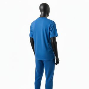 Premium Blue T Shirt and <b>Pant</b> Set Cotton Jersey Tee Heavy Fleece Jogger Chenille Embroidery Custom Logo T Shirt and <b>pant</b> men's - Product Image 3