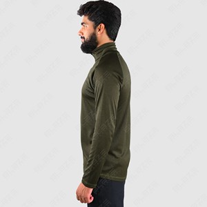 Camiseta Deportiva de Media Cremallera para Hombre al por Mayor, Informal, Deportiva, de Secado Rápido, Transpirable, de Poliéster, con Estampado Técnico - Product Image 3