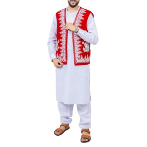 Haute qualité respirant court Style Vintage vêtements d'extérieur pour hommes Shalwar Kameez broderie gilets grande taille hommes gilets - Product Image 1