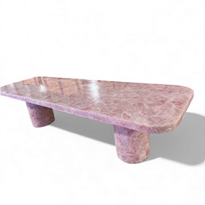 โต๊ะคริสตัลสีชมพู โรสควอตซ์ สำหรับห้องอาหารและเคาน์เตอร์ครัว โต๊ะคอนโซลทำมือ โต๊ะกาแฟและบาร์คริสตัลสีชมพู เฟอร์นิเจอร์สำหรับร้านอาหารและบ้าน - Product Image 4