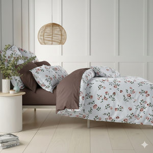 Ensemble de draps de lit ajustés pour hôtel et hôpital, en coton lavé tissé moderne, motifs floraux, ensemble de literie - Product Image 4