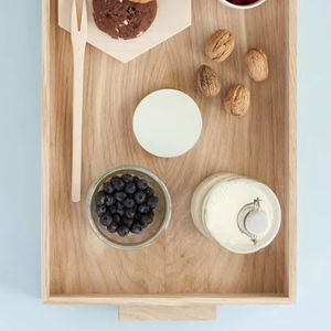 Plateau de service rectangulaire en bois de conception de plateau Finition naturelle Taille standard pour la maison et le mariage Plateau de service fait à la main - Product Image 1