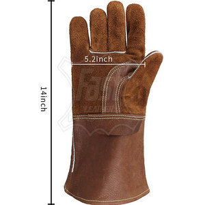 ถุงมือหนังสำหรับงานเชื่อมจากโรงงานโดยตรง จำหน่ายจำนวนมาก รับผลิตแบบ OEM พร้อมสกรีนโลโก้ ผู้ผลิตถุงมือหนังสำหรับงานเชื่อม ขายส่ง - Product Image 2