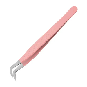Pince à épiler de précision rose MORGANS INDUSTRIES, en acier inoxydable, pointe lisse 10 mm, prise en main parfaite - Product Image 2