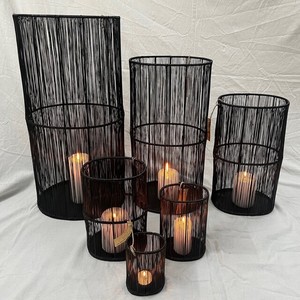 Portavelas colgante de Metal de hierro de calidad 100% hecho a mano, FAROL DE Navidad, centro de mesa de pilar para bodas, hogar, Metal - Product Image 1