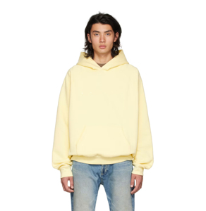 Sudadera con Capucha de Felpa de Algodón Amarillo Extra Grande para Hombre, con Bolsillo, Corte Regular, Estilo Otoñal - Product Image 1