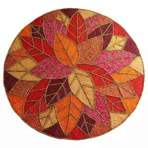 Hot Selling 2022 Embroidered Glass Beads Red Color Placemats Direct Factory Sale From India Wholesale Price - Product Image 6