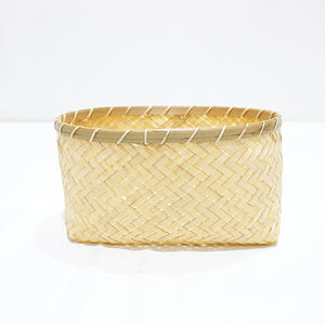 Panier en bambou naturel tissé à la main, forme ovale, organisateur de rangement décoratif pour la maison, la cuisine, la salle à manger et l'affichage des fruits - Product Image 4