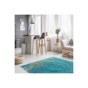 Alfombra con estampado Digital de mármol turquesa para adolescentes, patrón de pasillo Rectangular para dormitorio y decoración de sala de estar, alfombra para el hogar - Product Image 2