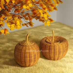 Eco Friendly Rattan Pumpkin, Storage Basket Home Decoration Handicraft for <b>Halloween</b> ODM OEM From Viettimecraft - Product Image 2