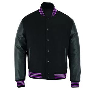 Chaqueta Bomber Negra para Hombre, Gruesa, Impermeable, 100% Seda, Puños y Dobladillo Elásticos Acanalados, Estilo Urbano Clásico, OEM Personalizado, Invierno, Casual, de Lana de Oveja - Product Image 1