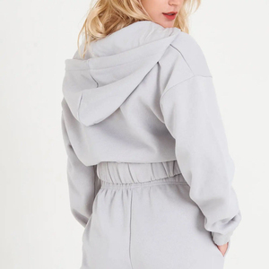 Sudadera con capucha y cremallera de nuevo estilo para mujer, diseño único, cuello con capucha informal de Color sólido para temporadas de otoño e invierno - Product Image 5