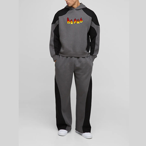 Alta calidad 100% algodón hombres pulóver chándal personalizado serigrafía logotipo peso pesado 480GSM cómodo hombre 2 piezas conjunto - Product Image 1