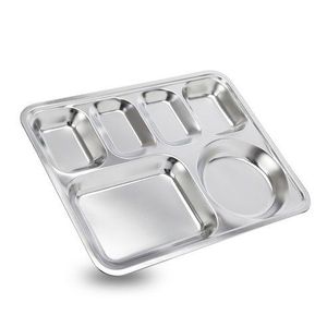 Assiettes à dîner divisées en acier inoxydable 304 personnalisées en gros avec couvercles en acier inoxydable plateau alimentaire rectangulaire pour le bas quantité minimale de commande - Product Image 1