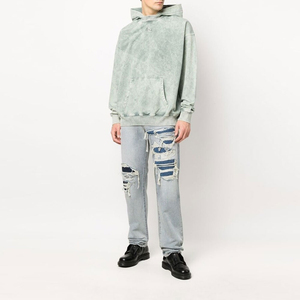 2025 gros sweat à capuche délavé à l'acide pull pour hommes de haute qualité 100% coton tissu hiver lavage à l'acide hommes sweats à capuche pour hommes - Product Image 6