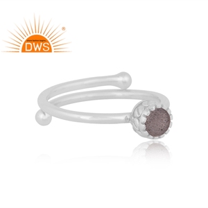 Handcrafted Design Fine Sterling Silver Natural <b>Labradorite</b> Gemstone Stackable <b>Ring</b> Custom Jewelry Manufacturer - Product Image 3