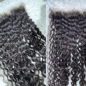 Top1 Calidad Moda Onda profunda Frontal Hermosa Larga duración Extensiones de cabello humano crudo vietnamita Genius Trama Pelucas sin pegamento HD - Product Image 5